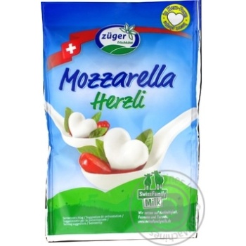 Сир Züger Frischkäse Моцарелла Сердечка м'який 45% 130г - купити, ціни на Восторг - фото 3