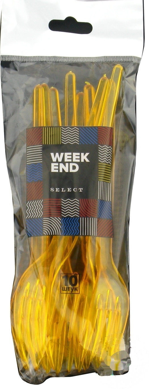 

Вилки пластиковые Weekend стекловидные 10шт
