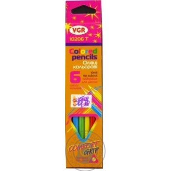 Vgr Color Pencils Triangular 6 colors - buy, prices for ULTRAMARKET - photo 1