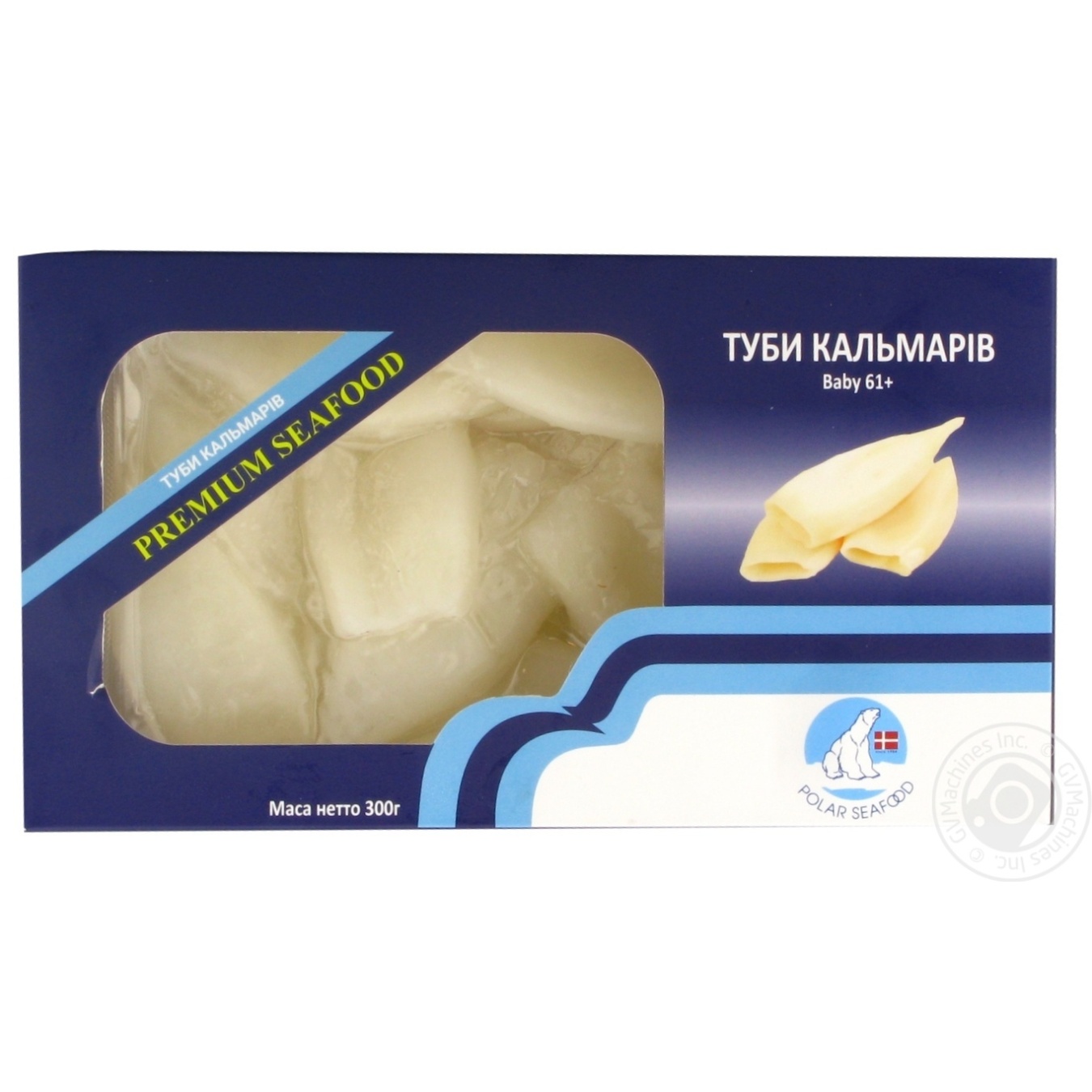 

Кальмары Polar Seafood тубы очищенные замороженные 61+ 300г