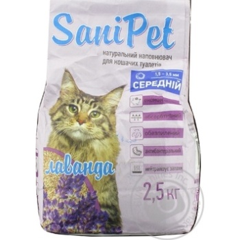 Бентонітовий наповнювач для котячого туалету Природа Sani Pet середній 2,5 кг / 2,7 л - лаванда - купити, ціни на MasterZoo - фото 2