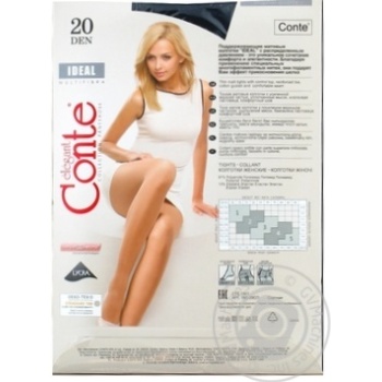 Conte Elegant Ideal 20 Den Nero Women's Tights Size 2 - buy, prices for MegaMarket - photo 2