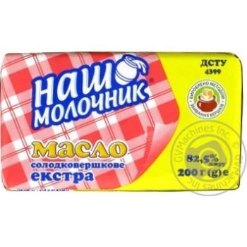 Масло Наш Молочник солодковершкове екстра 82,5% 200г - купити, ціни на МегаМаркет - фото 2