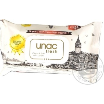 Unac Wet Napkins with Vitamin E 72pcs - buy, prices for - photo 2