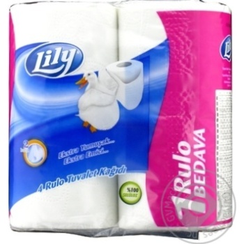 Lily 2-ply Toilet Paper 4pcs - buy, prices for ULTRAMARKET - photo 2