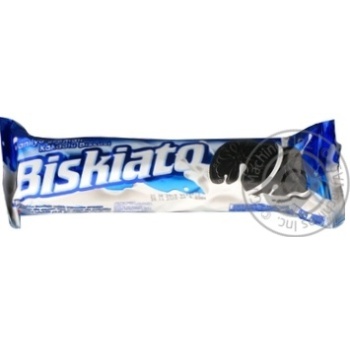 Biskiato Chocolate Cookies with Vanilla Cream 68g - buy, prices for MegaMarket - photo 1