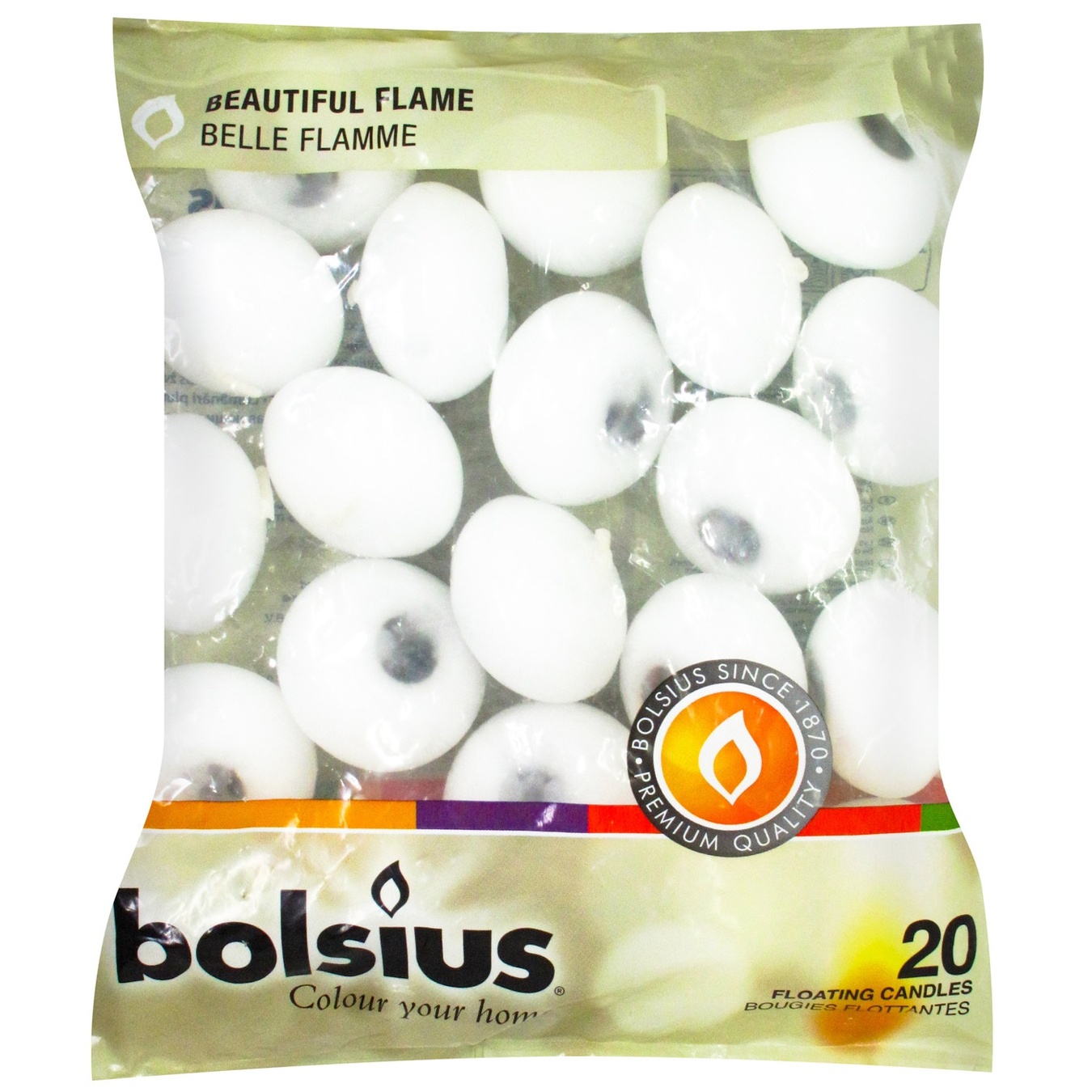 

Свечи Bolsius плавающие белые 20шт