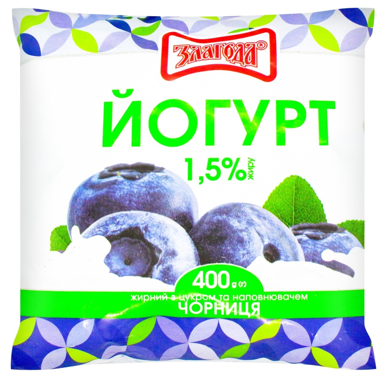 

Йогурт Злагода черника 1,5% 400г
